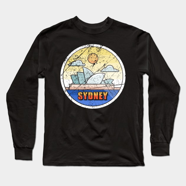 Sydney Logo Vintage Long Sleeve T-Shirt by Mandra